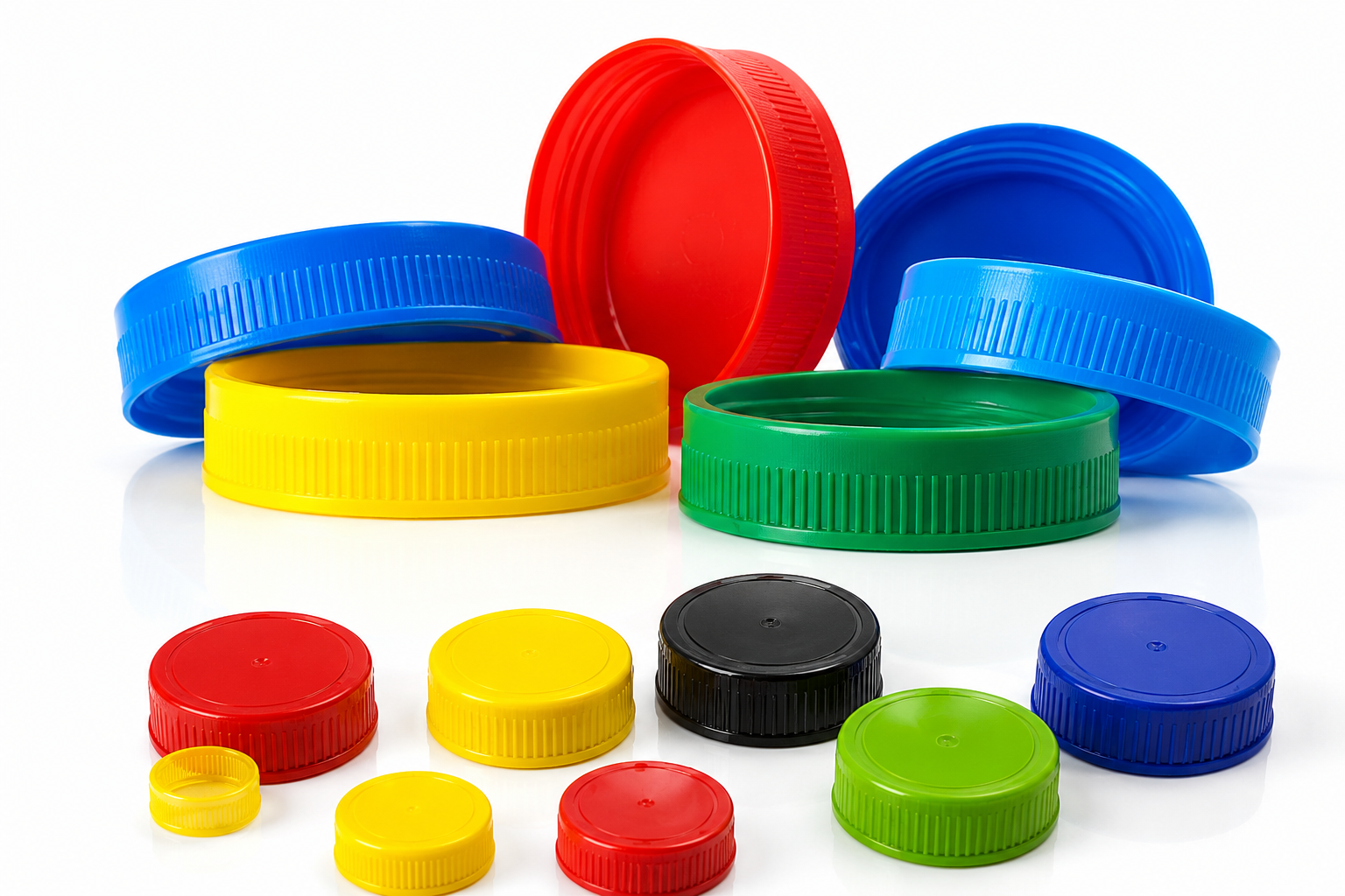 Colorful PP plastic caps and lids