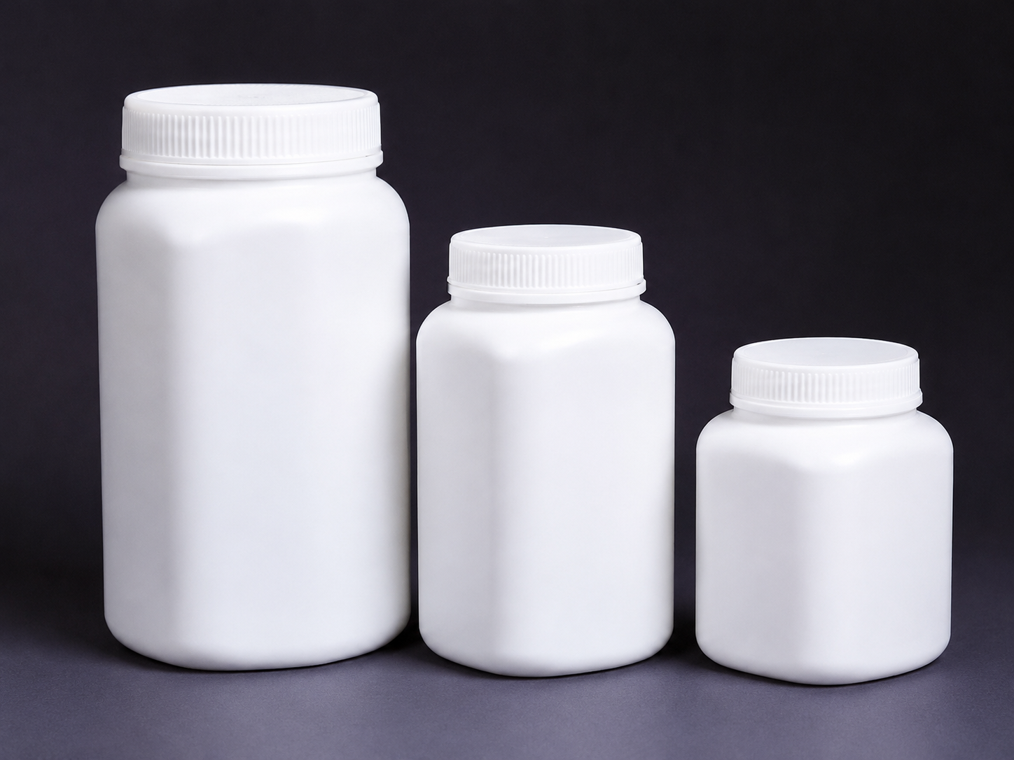 White and clear HDPE bottles