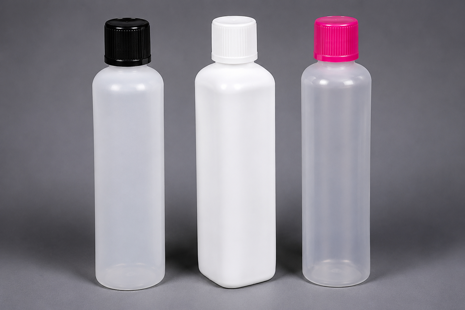 White HDPE jars with lids