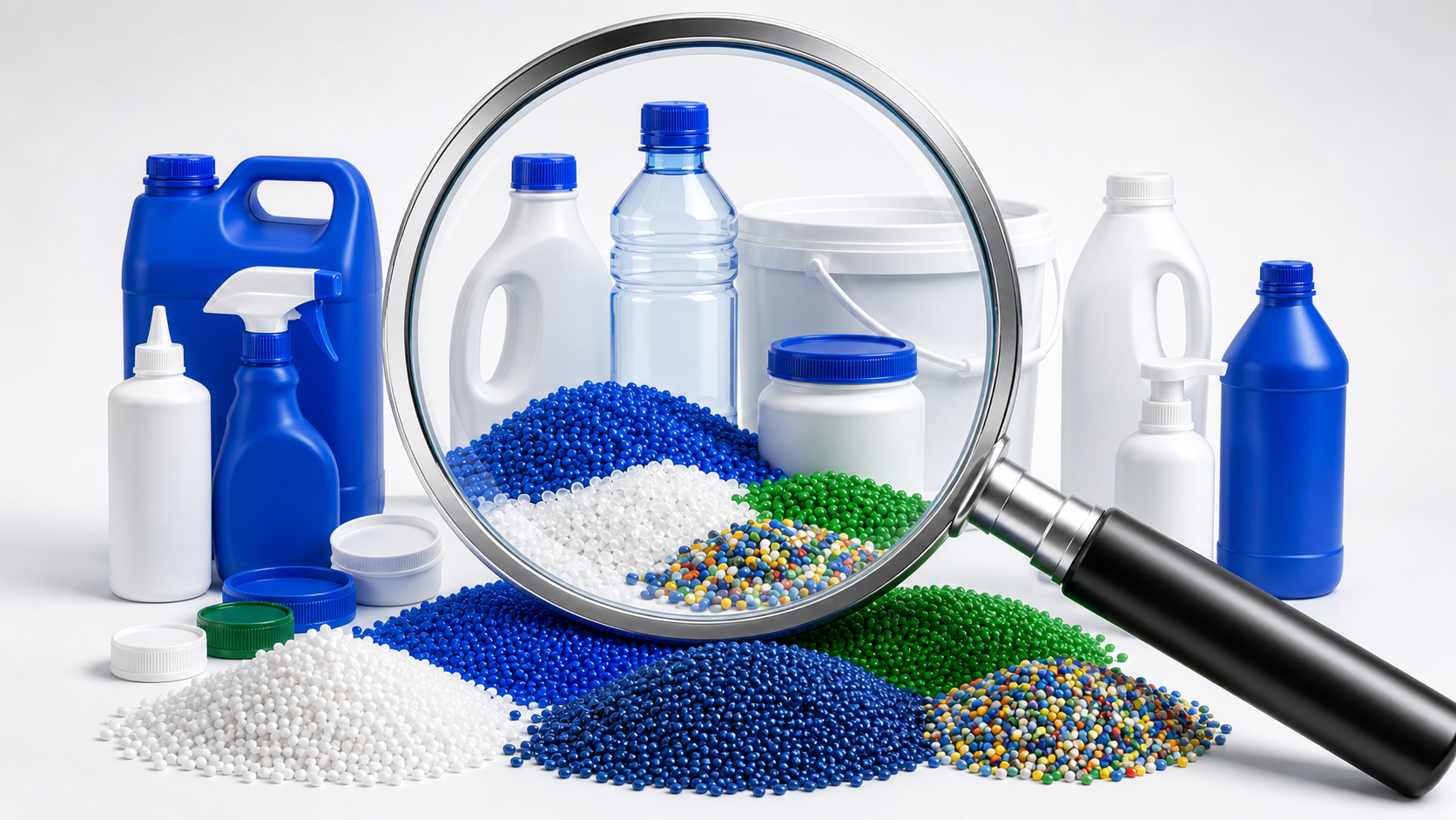 Finished PET products displayed for quality inspection